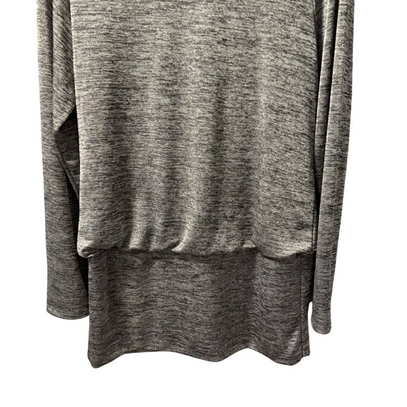 White House Black Market Gray Drape Neck Long Sleeve Top Sz M blouse - Picture 8 of 12